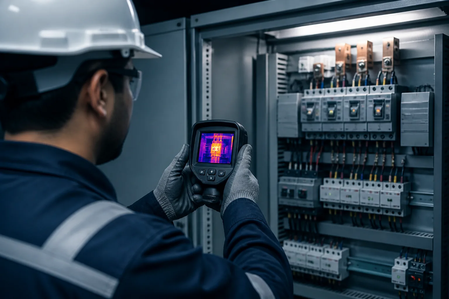 Inspeção termográfica em painel elétrico